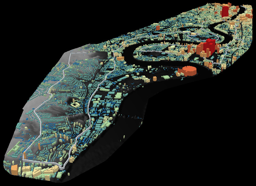 The London Marathon route in 3D