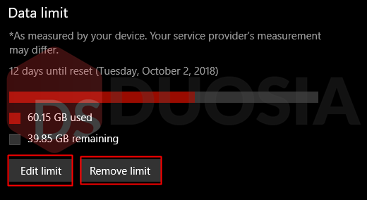 limit internet usage windows 10