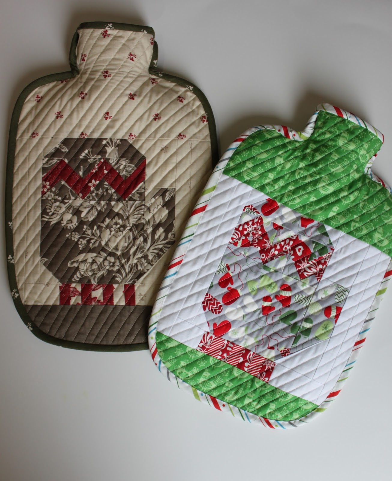 Daydreams of Quilts Quilted Hot Water Bottle Cover with Bias Binding