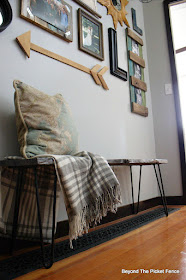 Live Edge Hairpin Leg Bench rustic modern bench made with reclaimed barnwood