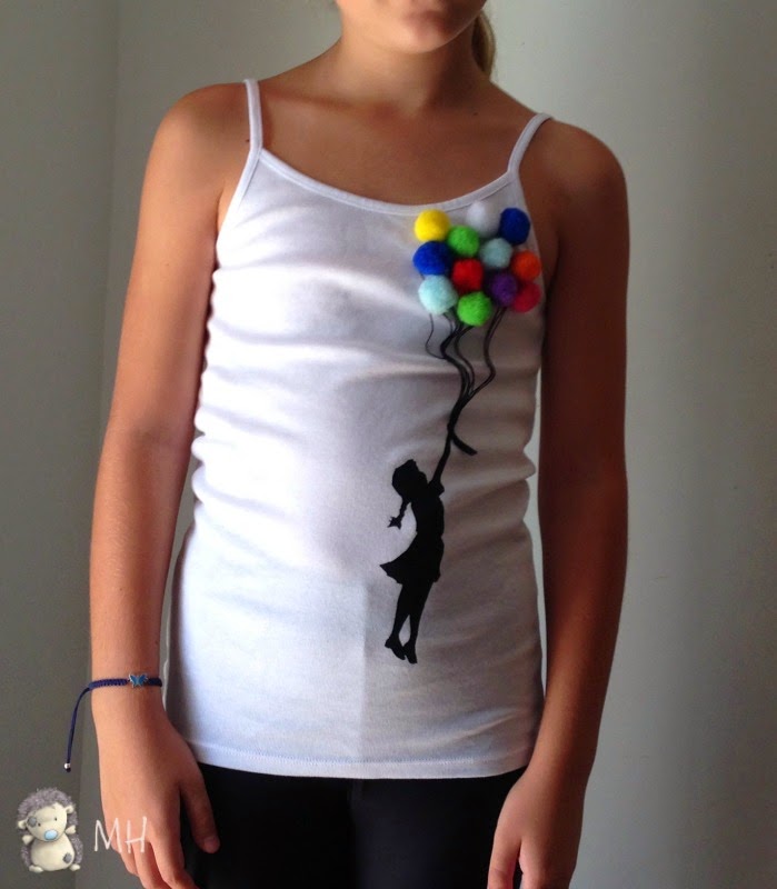 camiseta chica con globos