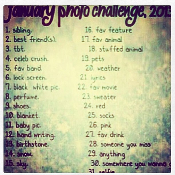 Instagram monthly challenge.
