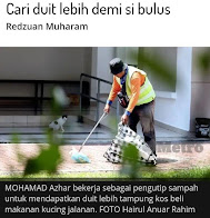 Terima kasih "Metro" kerana sudi memuatkan cerita saya cari duit lebih untuk bantu kucing jalanan