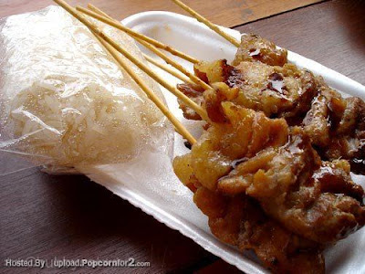 ข้าวเหนียวหมูปิ้ง_Grilled Pork with Sticky Rice_焼き豚ともち米
