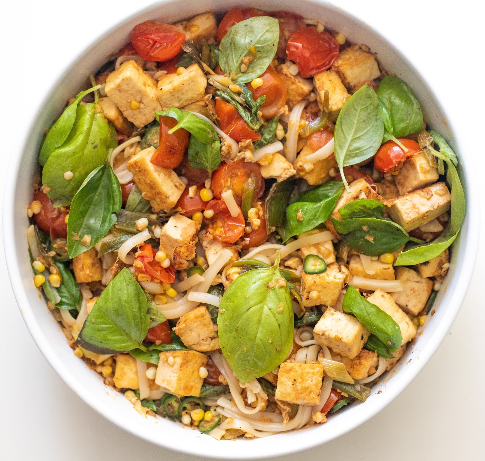 Tofu with Corn & Tomatoes