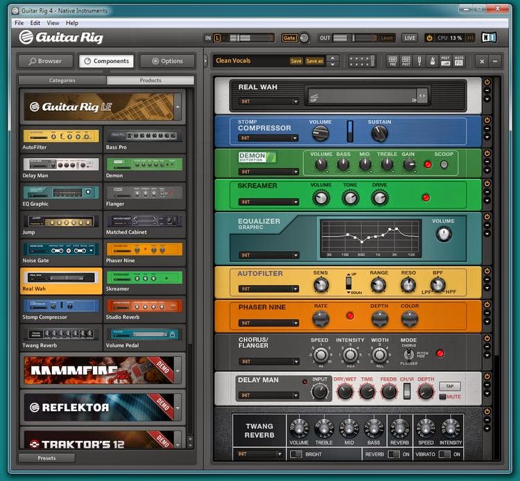 Mixing Effect GUITAR RIG 2015