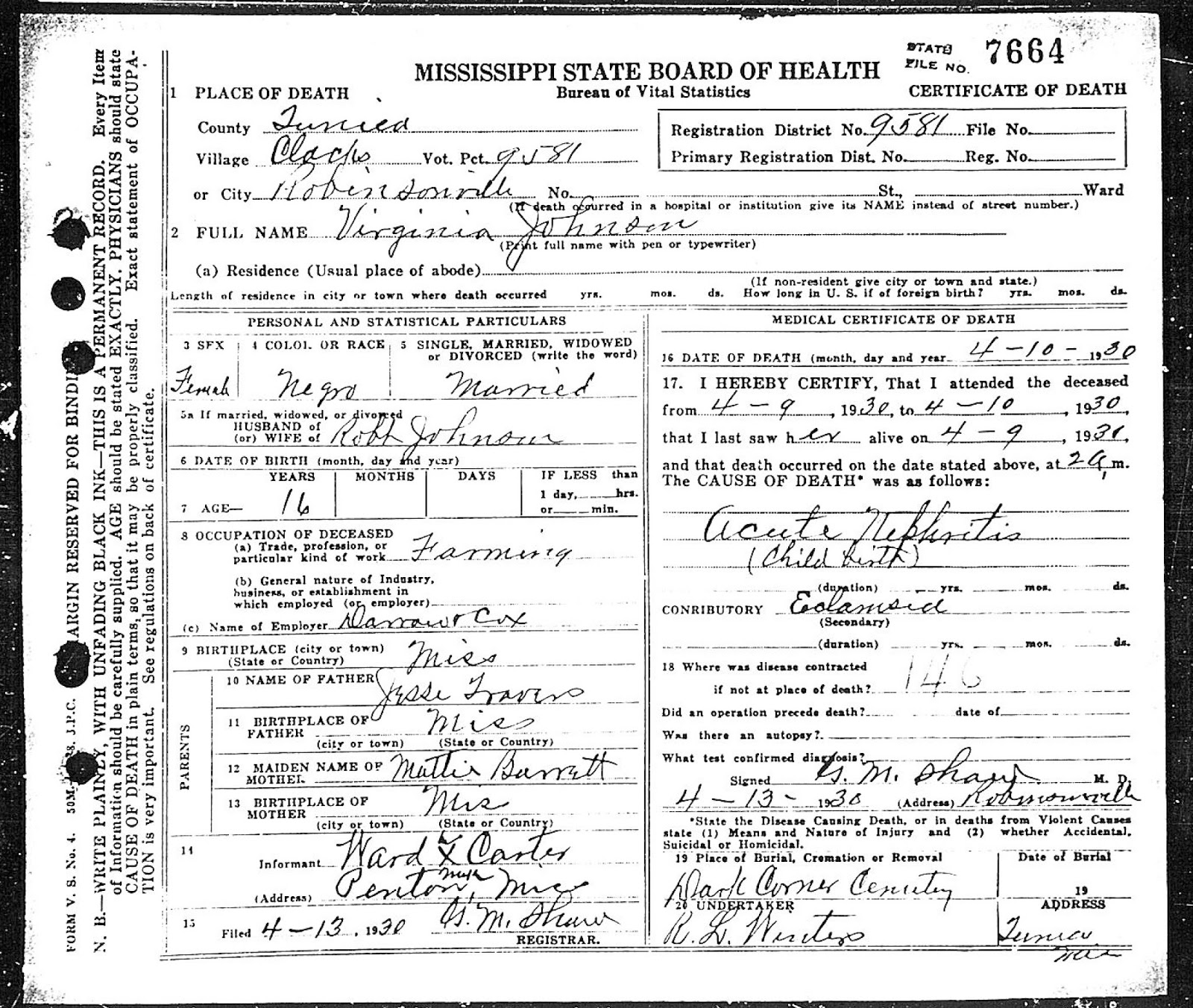 Mt Zion Memorial Fund The Death Of Virginia Travis Robert