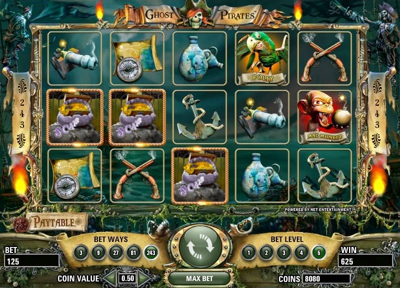Ghost Pirates Video Slot Screen