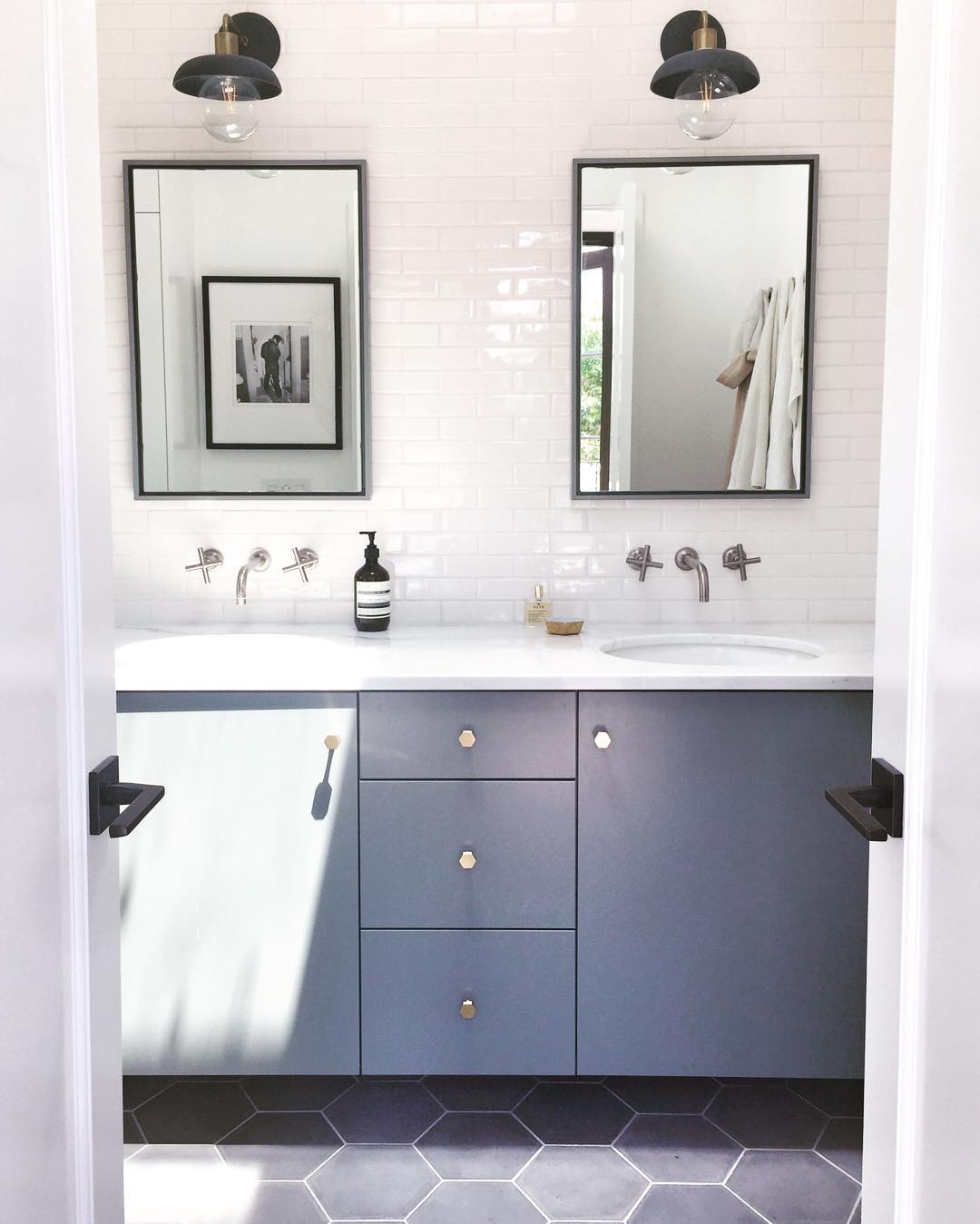 Dream Bathroom Reno Grey Hex Tile Modern Fixtures And The Tile Is From Mission West And While I Haven T Found Pricing For This One M Betting It S Pretty Pricy Since Hand Made