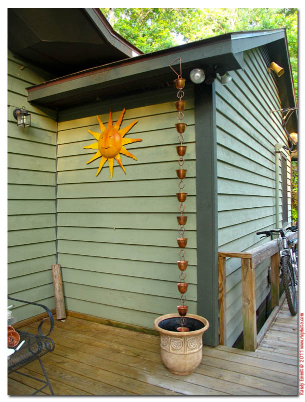 Randy & Meg's Garden Paradise Rain Chains Installed!
