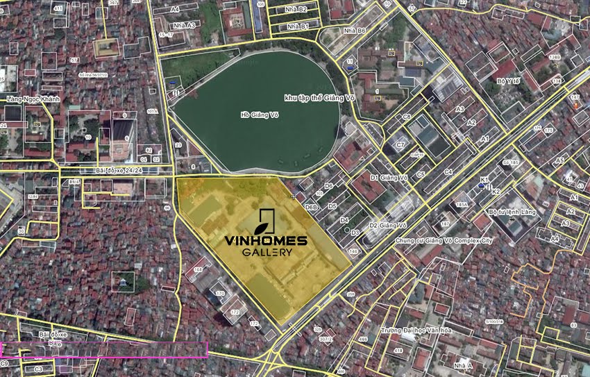 Vị trí dự án chung cư Vinhomes Gallery 148 Giảng Võ Vị trí dự án chung cư Vinhomes Gallery 148 Giảng Võ