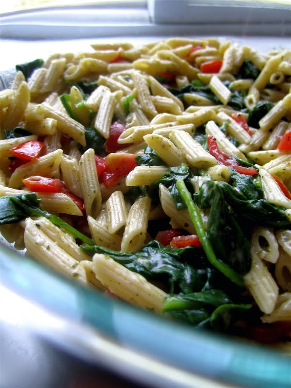 Stephanie Cooks Spinach Pesto Pasta Salad