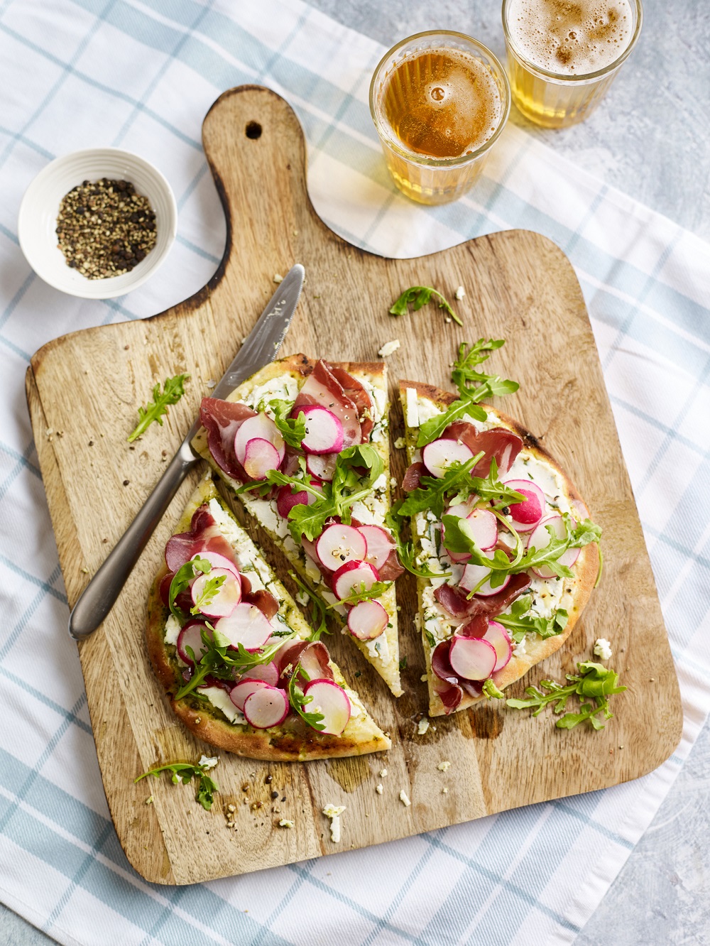 Radish, Ham And Ricotta Pizza Breads Claire's World