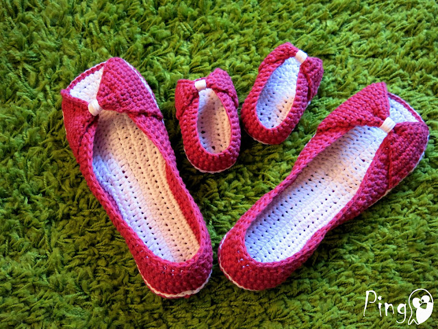 Me and Mini Me: Crochet Princess Slippers Pattern by Pingo - The Pink Penguin