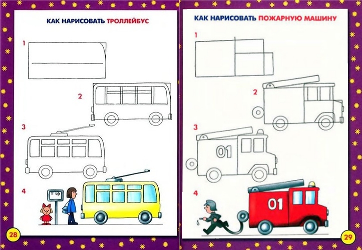 Пожарная машина подготовительная группа. Схема рисования пожарной машины. Пожарная машина схема рисования для детей. Схемы рисования машин для дошкольников. Рисование транспорт в подготовительной группе.