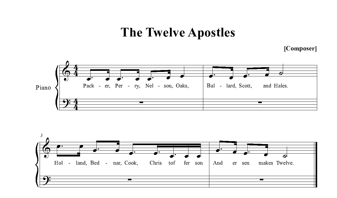 Singing Time Secrets...: 12 Apostles Song