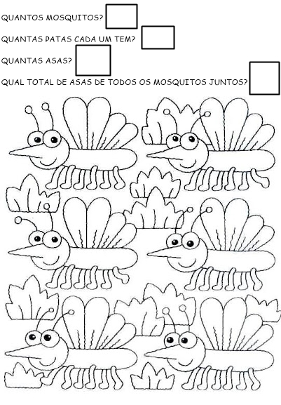 Atividades de sequência numérica, atividades de soma, atividades de subtração, atividades de adição com dominó, atividades de quantidades, atividades de raciocínio, pequenos desafios matemáticos.