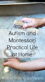 How to help a child with autism be successful with Montessori Practical Life tasks at home.