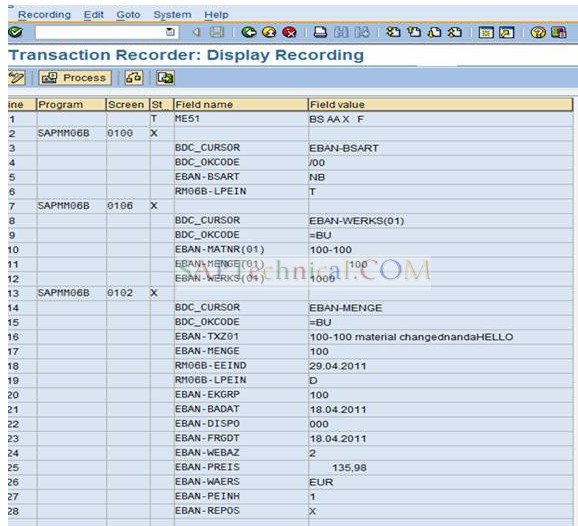 Bdc Call Transaction Method Program