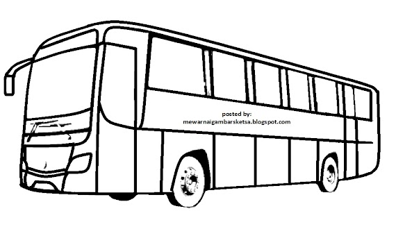 Gambar Mewarnai Mobil Bus
