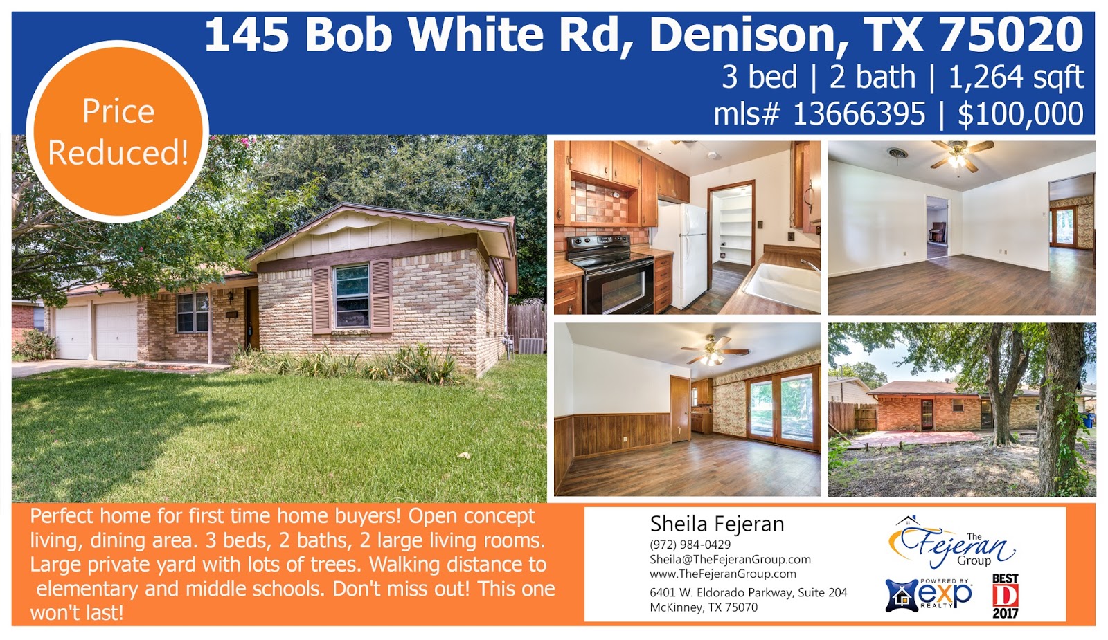 The Fejeran Group Home for Sale in Denison, TX 145 Bob White Road