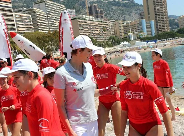 Princess Charlene of Monaco attended the 'Water Safety Day" that was organised on the Larvotto Beach in Monaco