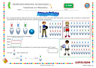 atividades de matemática 4 ano