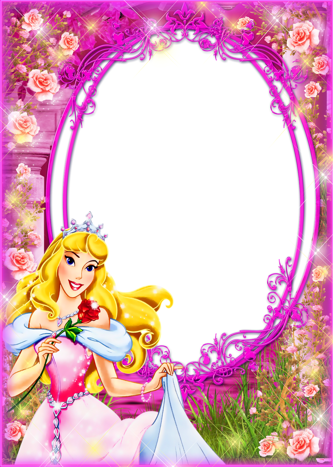 Frames PNG princesas disney e flores | Imagens Png fundo transparente