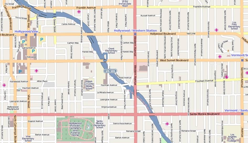 Map Of Hollywood City Tourist Maps East Hollywood Street