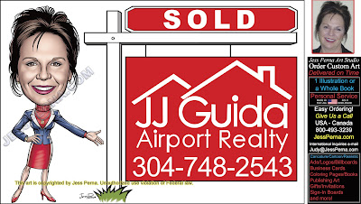 Airport Realty JJ GUIDA Caricature Sign Ad