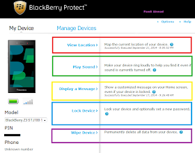BlackBerry Protec, Fitur pada BB untuk mencari perangkat ponsel BlackBerry Anda yang hilang