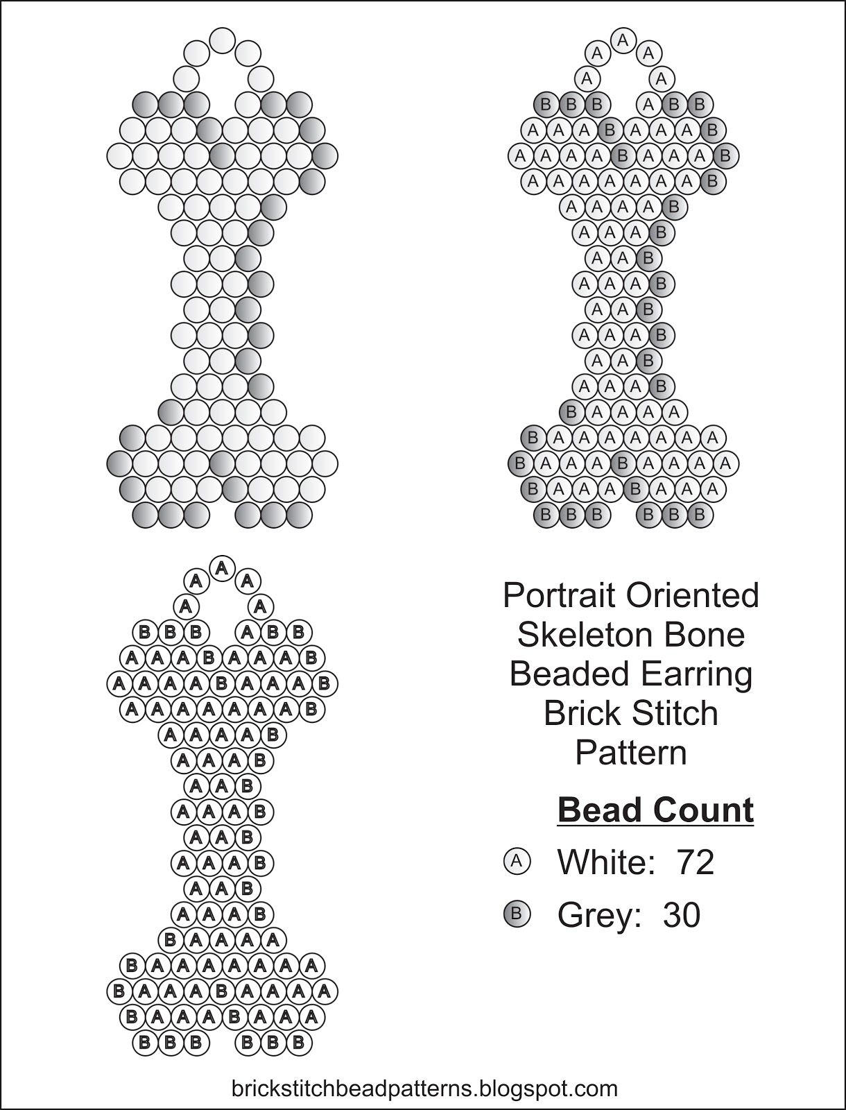 Brick Stitch Bead Patterns Journal Skeleton Bone Free Brick Stitch