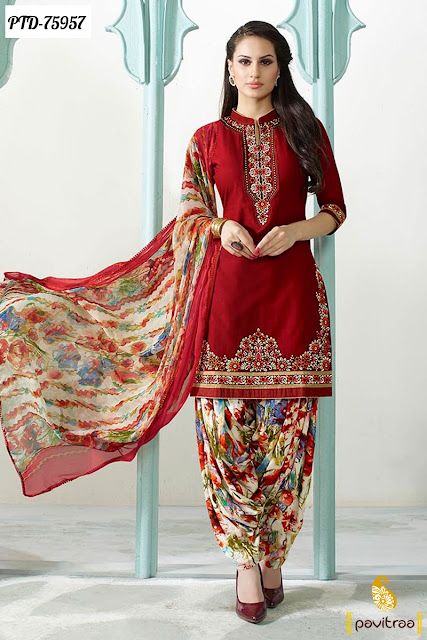 Trendy Formal Wear Patiala Printed Dresses Collection