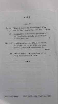 Political Science 5th Semester Previous Year Question Paper 2017 Assam University Silchar