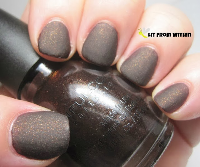 his is the only glitter from the Sinful Colors matte 'leather' collection, Leather Loose.