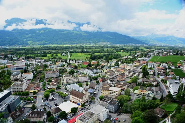 A view from a high location in Liechtenstein