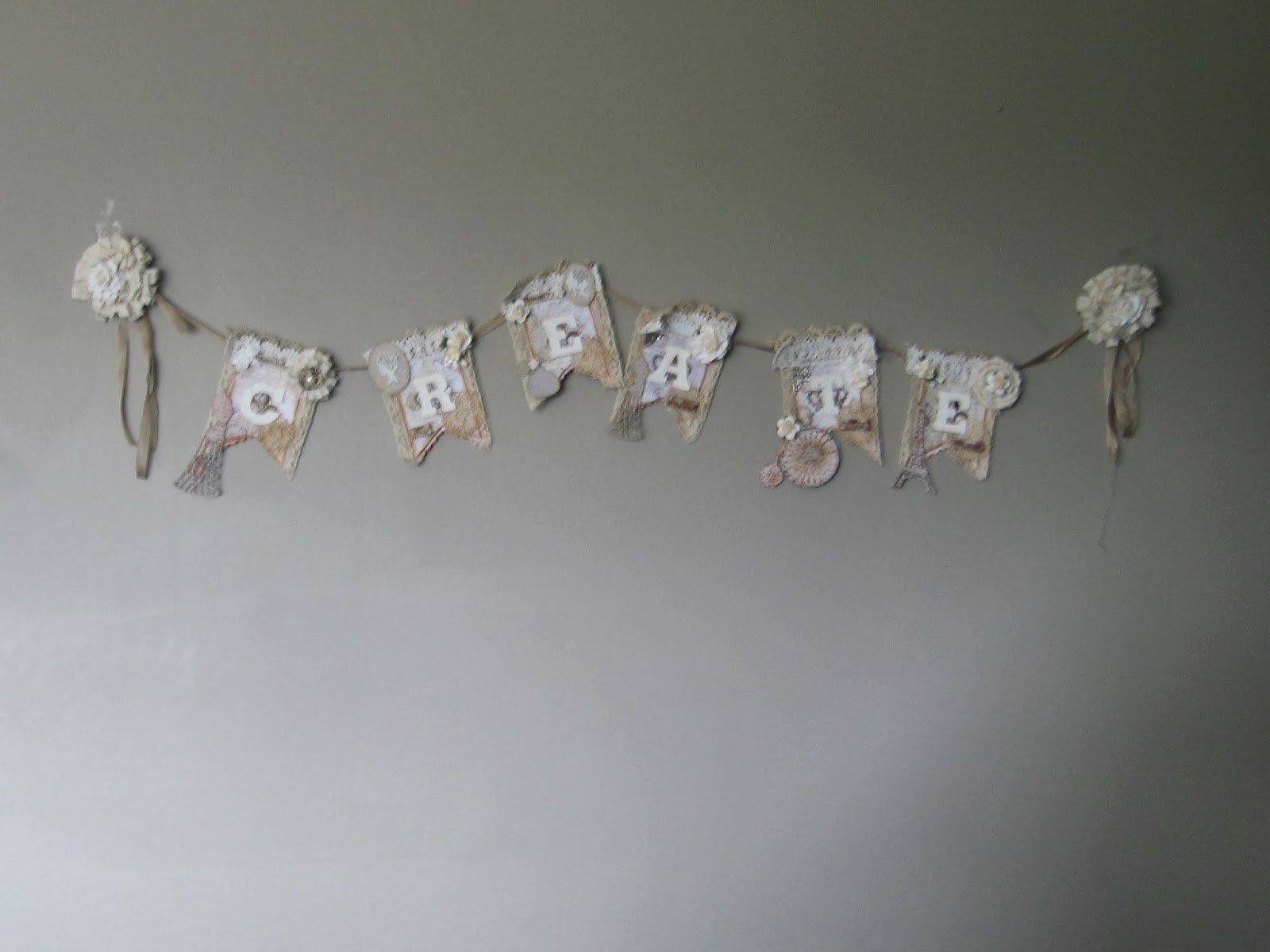 Find Out How to Make a Shabby Chic Embossed Glitter Banner