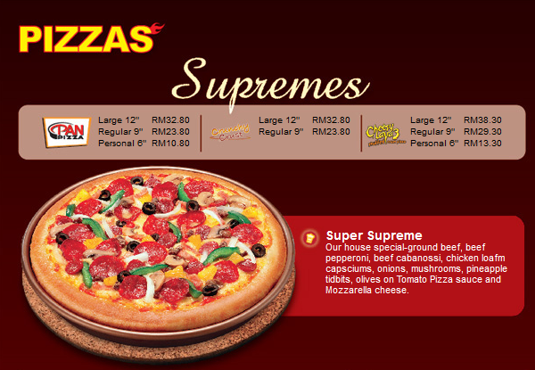 Super supreme pizza hut isinya apa