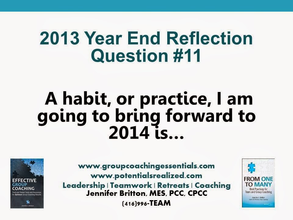 Group Coaching Ins and Outs Year End Reflection Questions and New