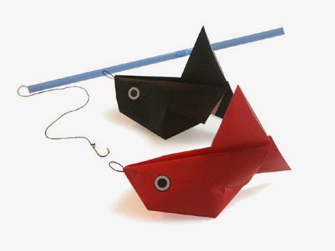 Cách gấp, xếp con cá vàng phồng bằng giấy origami - Video hướng dẫn xếp hình - How to make aBalloon goldfish