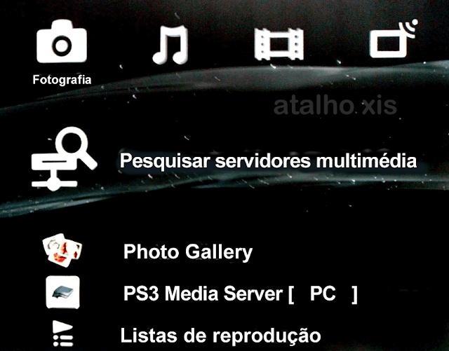 Pesquisar servidor multimédia na ps3