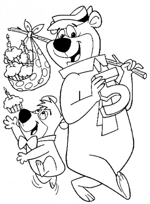 yogi and bobo bear coloring pages - photo #23