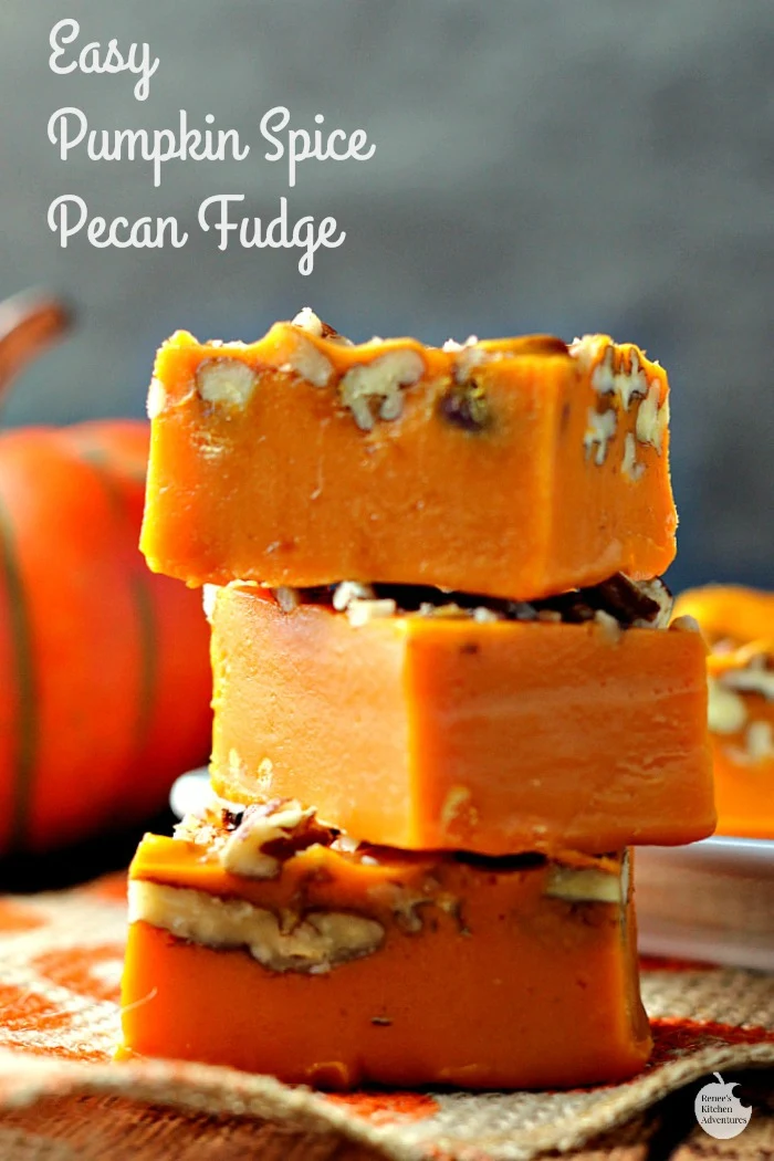 Easy Pumpkin Spice Pecan Fudge 