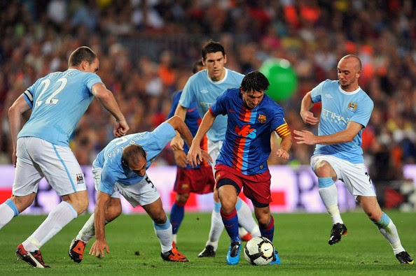 It's FCBarcelona vs Manchester City in 2013-14 Champions League Round of 16