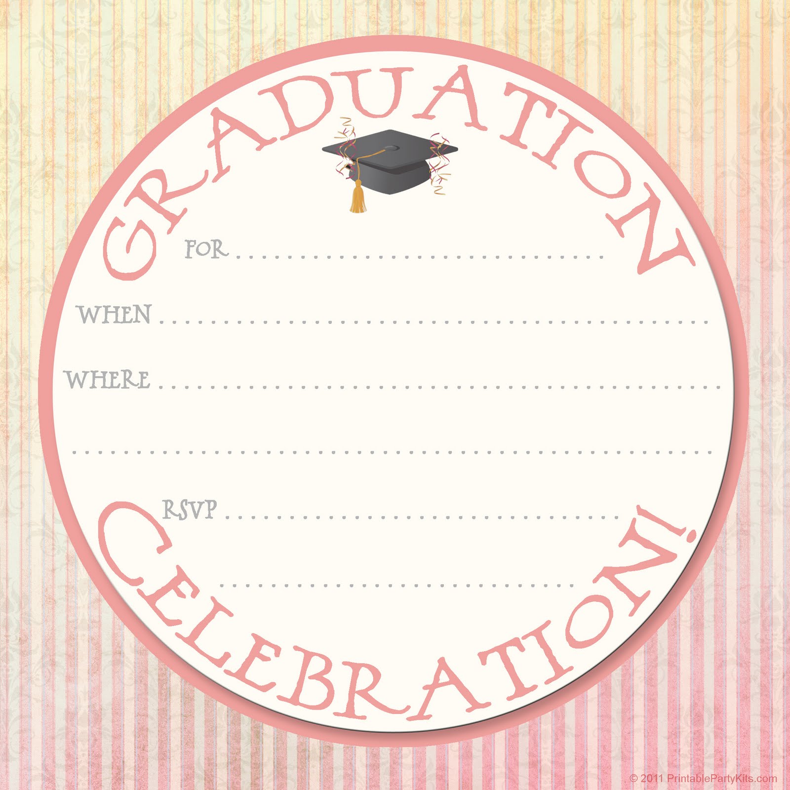 Free Printable Party Invitations: Graduation Party Announcement Design