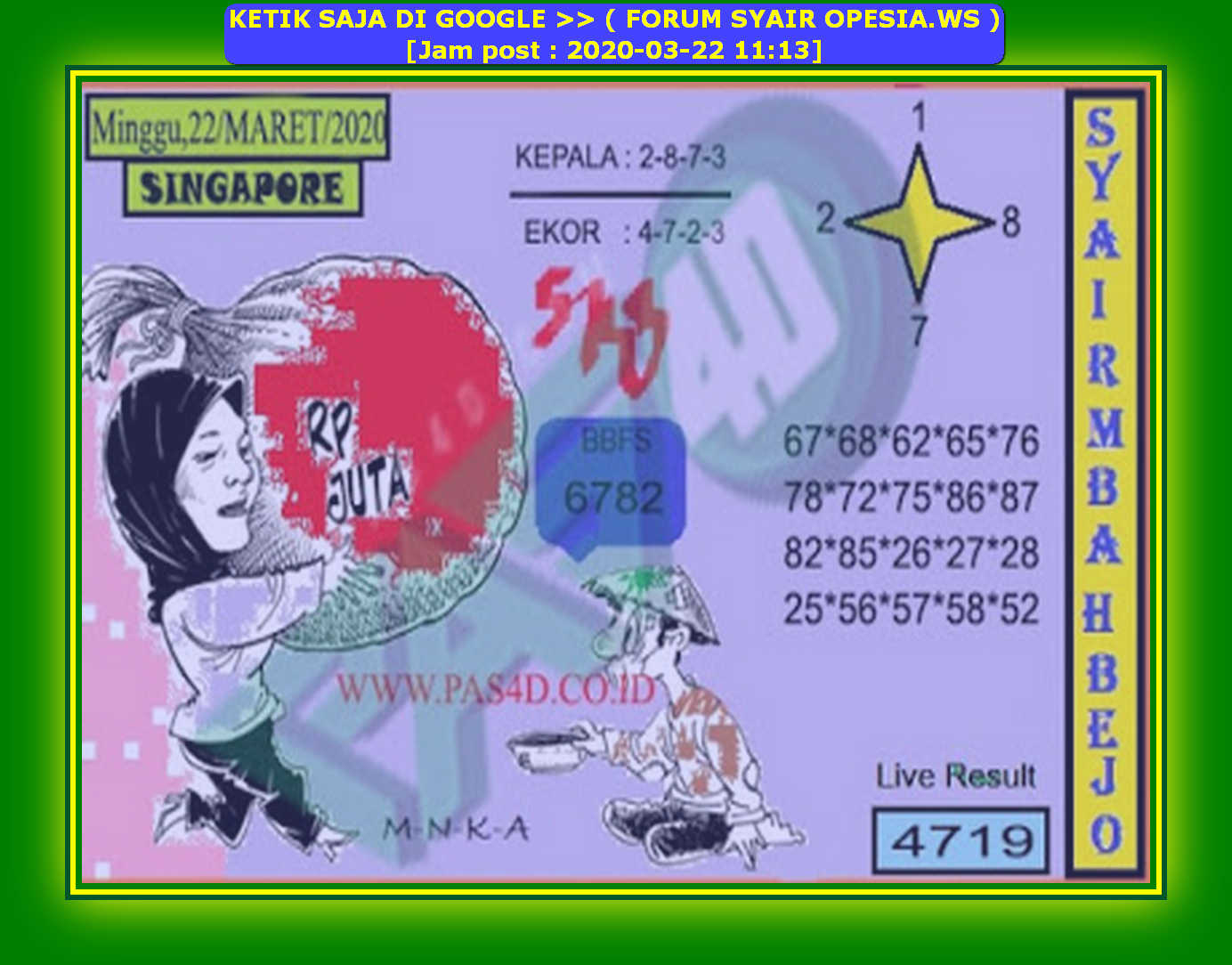 1 New Message Kode Syair Singapore 22 Maret 2020 Forum Syair Togel Hongkong Singapura Sydney