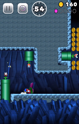 Super Mario Run rolling underground acrobatics