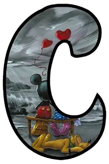 Abecedario de Minnie y Mickey Enamorados. Minnie and Mickey in Love Alphabet.