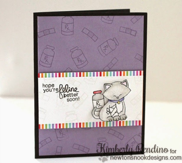 Get Well Cat card by Kimberly Rendino | Newton's Sick Day Stamp set by Newton's Nook Designs