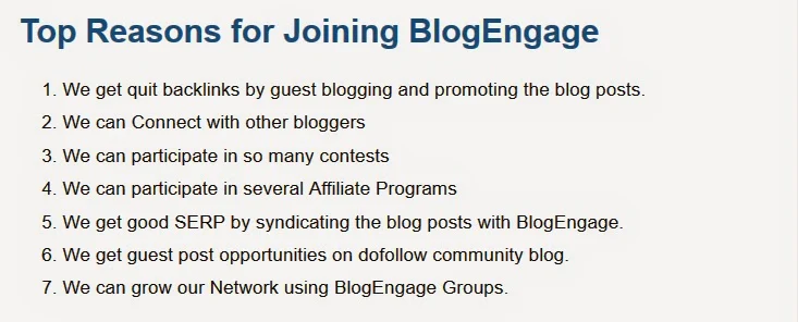 Why You Should to join BlogEngage : eAskme